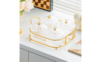 Easy to Clean Divided Serving Tray with Lid and Handle Tabletop Divided Snack Tray with Lid Portable Platter Clear for Coffee Table, Living Room