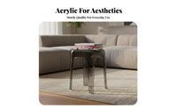 Stackable Transparent Square Stool Thickened and long-specter stooling Transparent phantom Stool Space-Saving Backless Chair Easy to Clean for Apartment Dwellers, Interior Designers, Dining Room, Small areas, Home Bar, Restaurant