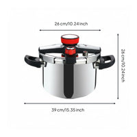 Burst-proofResistant Stainless Steel Pressure Cooker Safe Locking Lid 3-Level Pressure Cooker Easy to Clean for Home Cooking, Gas Cooktop
