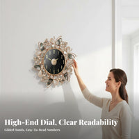 Silent Movement Luxury Art Clock Easy to Install Quartz Wall Clock Original Design for Homeowners, Gift Givers, Living Room, Bedroom, Office