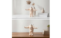 Child Figurine with Animal Minimalist Sculpture Modern for Shelf