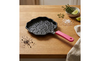 Sunflower Frying Pan Lightweight Flower Shaped Skillet Scalloped Pan Compact for Campers, Camping, Small Kitchens