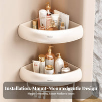 Triangular Corner Shelf Drill Installation Shower Organizer No Bathroom Organizer for Residents, Students, Dorm Room, Toilet, Kitchen