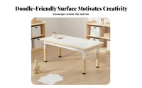 children's Drawing Table and Chairs Drawable Surface Kids Play Table Set Easy to Clean Height Adjustable Young Child Desk Set for Parents, Daycare