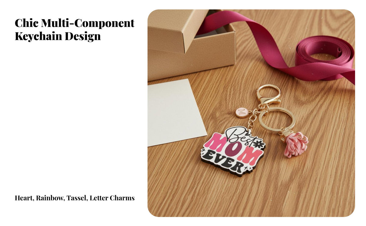 Mama Letter Pendant Keychain Gift-Ready Mama Tassel Keychain Long-Lasting