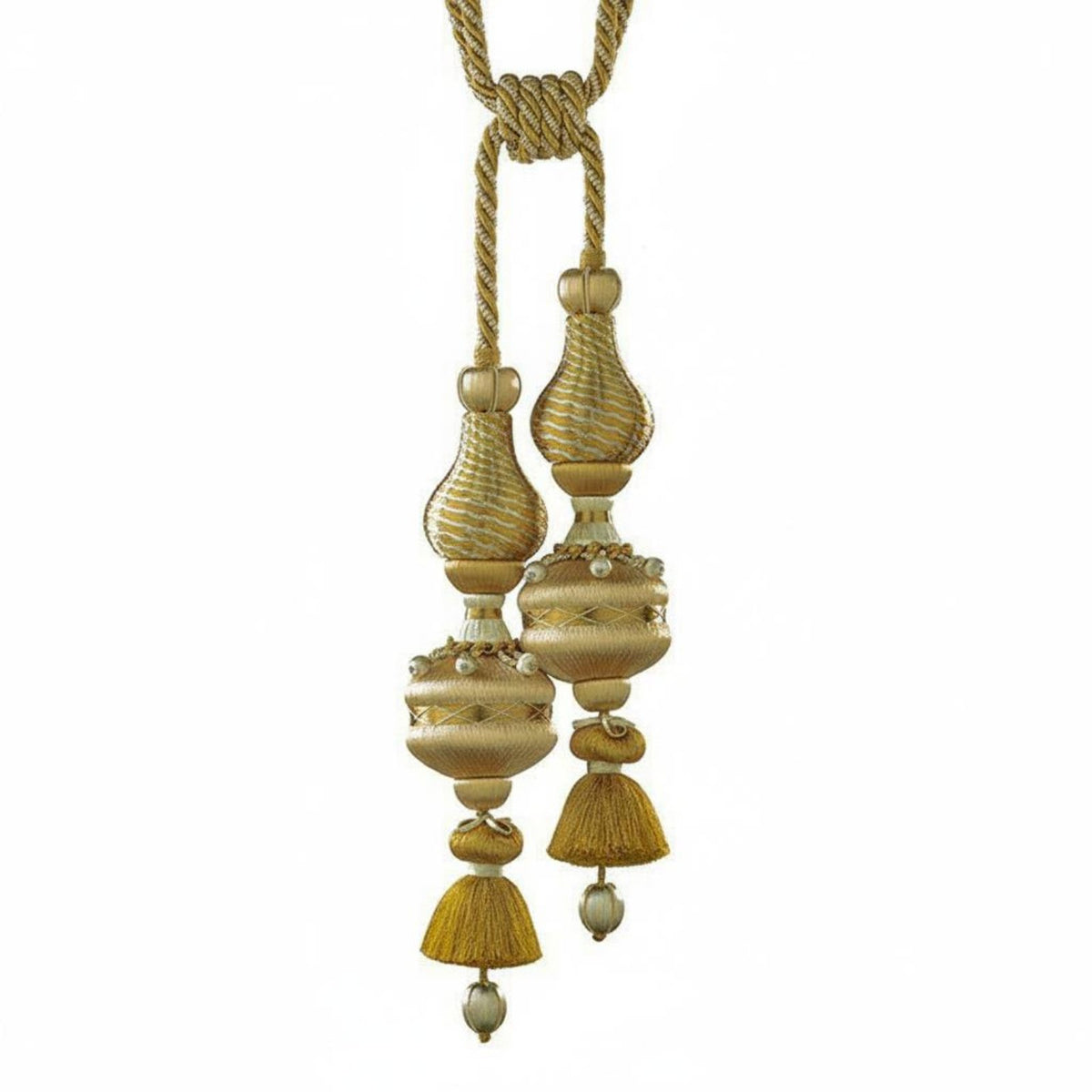 European Design Double Tassel Curtain Holdback Elegant Tassel Curtain Tieback Easy to Use Decorative Rope Holdback Handmade for Bedroom