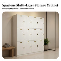 Electronic Lock Locker Large Capacity Wooden Locker Cabinet Sturdy Construction Lockable Utility Cabinet for Gym Members, Students, Salon, Spa, School