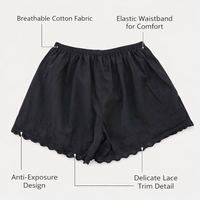 Girls Womens Boxers Underwear with Lace Trim for Under Dresses and Skirts, Soft Anti Chafing Shorts Breathable for