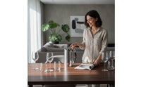 Ice Bucket with Handle Stainless Steel Ice Bucket Cylindrical Vessel for Decorators, Tabletop
