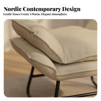 Thickly Padded FluffyShaped Pouf Nordic artistic Round Pouf Soft Texture Footstool Minimalist design for Adults, Families, Students, Living Room, Balcony, Bedroom, Nursery