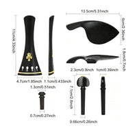 Ebony Violin Accessory Kit Wooden Violin Parts Kit Gold-Tone Tailpiece Replacement for Violinists