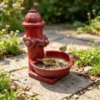 Resin Fire Hydrant Bird Feeder Vintage Garden Ornament