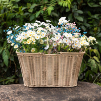 Front Bike Basket Open Top Woven Bike Basket Rectangular