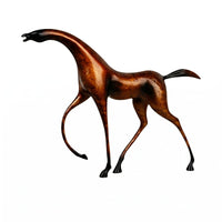 Abstract Horse Sculpture Smooth Shiny Finish Zinc Alloy Horse Statue Indoor Home Decor for Bookcase