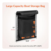 Flat-Backed Boat Storage Mesh Bag Flap-Top Self-Adhesive Boat Organizer Bag Framed Edge Adhesive Mesh Storage Pouch Black for Boats, Outdoor Water Settings