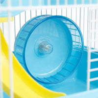 Cage with Accessories, Two-Tier Design, Water Bottle and Dishes, Small for Activity Rest Play, Villa with Handle