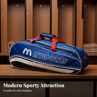 Badminton Racket Bag Large Capacity 3 Racket Athletic Carrier Court Sport Racquet Tote Multiple Carrying Choices Adjustable