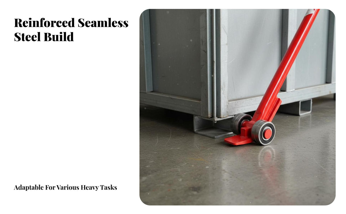 Heavy Duty Roller Top-Grade Bearing Machinery Moving Lever Labor-Saving Flat for Movers, Professionals, Lifting, Work Site S, Workshop