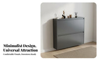 Space-Saving Slim Tip-out Shoe Cabinet Large Capacity Narrow Tilting Shoe Storage Dust-Proof Narrow Entryway Cabinet Minimalist Design for Apartment Dwellers, Homeowners, Families, Hallway, Small Areas, Living Room, Bedroom
