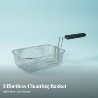 Deep Fryer Basket High Temperature Resistant Deep Fry Basket Stainless Steel Kitchen Utensil for Home Cooks, Food Enthusiasts, Restaurant