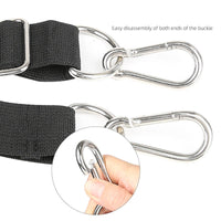 Wide Double-Loop Stretching Strap Woven Stretching Strap with Metal Clips Comfortable Versatile for Yogis