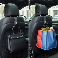 Car Front Seat Storage Hook with Rhinestone Metal and Suede Leather for Glove Box