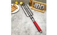 Non-Stick Long Handle BBQ Basket Portable Sausage Griller Rack Easy to Use for Camping, Barbecue, Outdoor