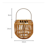 Outdoor Hanging Solar Lanterns Warm Glow Solar Lantern with Handle Handwoven Rattan Lantern Cordless for Patio, Garden, Balcony, Terrace