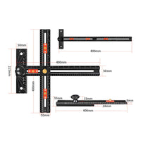 Aluminum Alloy Sliding T-Square Ruler Engraved Markings Positioning Ruler Matte Black