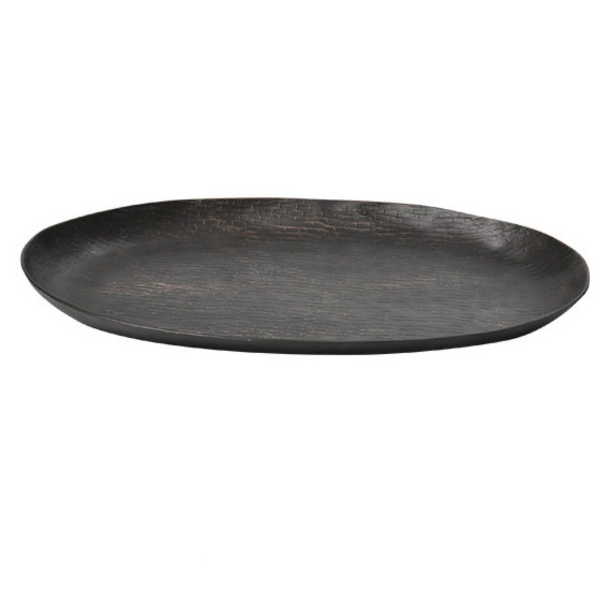 Oval Serving Tray Low-Profile Aluminum Tray Vintage-Retro-Styled Platter for Tea Service, Living Room