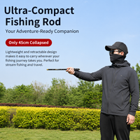 Portable Stream Fishing Rod Carbon Fiber Telescopic Travel Rod for Anglers