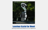 Crystal Car Phone Holder, Universal Suction Mount, 360° Rotating Anti-Shake Dashboard Stand, Multifunctional Navigation Bracket