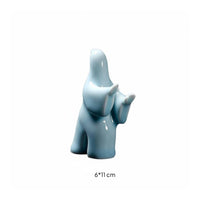 7 Pieces Modern Minimalist Design Tai Chi Figurine Set Handmade Craft Zen Aesthetic Decorative Figures High-Temperature Fired Ceramic Combat Arts Statues for Study Room, Tea Table, Meditation Space, Desktop