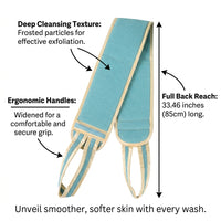 Back Scrubber Towel with Exfoliating Bath Glove Set, Long Strap for Deep Cleansing and Textured Polyester Material Mitt for Adults Fit