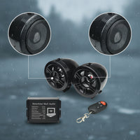 Wired Motorcycle Speakers with Controller Glossy Motorcycle Audio System Full Range Speaker Set for Motorcyclists, Commuting