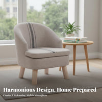 Modern Design Upholstered Barrel Chair Comfortable Seating Upholstered Tub Chair Nordic Design Home Furniture Long-Lasting Frame for Apartment Dwellers, Interior Decorators, Living Room, Balcony, Bedroom, Reading Nook