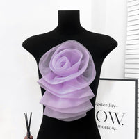 Textile Flower Translucent Flower Applique Three-Dimensional for Crafters