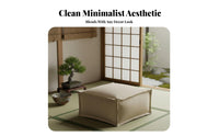 Japanese aesthetic Square Pouf Ottoman Minimalist Design Floor seat Comfortable Footrest Multi-Functional for Adults, Homeowners, Parents, floor cushion Room, Bedroom, Meditation Space, study corner