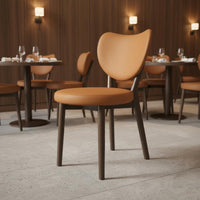 Nordic Design Modern Padded Dining Chair Ergonomic Backrest Upholstered Wood Dining Chair for Home Office
