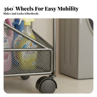 Space Saving Space Filler Storage Rack 360° Rotating Wheels Slim Storage Cart Large Capacity 3-Tier Rolling Cart Rust-Resistant for Bathroom, Laundry Room, Kitchen
