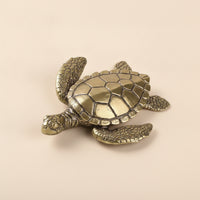 Brass Turtle Figurine Collectible Turtle Figurine Low-Profile Feng Shui Ornament for Collectors, Desk
