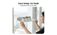 Suction mount shelf tooldrillless installation glass storage areaSaving for Living Room, Bathroom