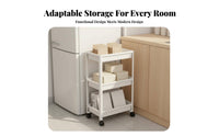 Rolling Storage Cart Movable Mobile Shelving Unit Slim Rolling Storage Cart Space Saving Multi-Tier Utility Trolley for Bathroom