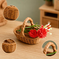 DIY Resin Dollhouse Miniature Woven Bread Basket OB11 Scene Accessories