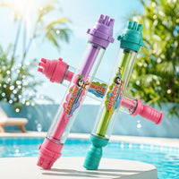 3 Pieces Water toy with Rotatable Nozzle 2-in-1 Pump Action Water Squirter Transparent Toy for Backyard Games, Seaside Fun