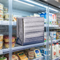 Food Bags for Storage with Aluminium Foil, Insulated Delivery Bag with Open Top, Silver Stand Up Thermal Bag, Thickened Box Bottom Design