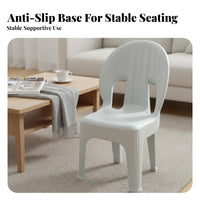 Thickened Construction Shell rear Chair Anti-Slip Feet Indoor Seating Strong Load-Bearing Household Furniture space-efficient Design for Children, Families, Living Room, Playroom, Kindergarten, Reception Area