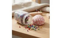 500 Pieces Multi-Colored Pearl Head Pins 2-in-1 Design Sewing Pin Kit Pincushion Jar for Crafters
