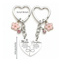 2 Pieces Mother Daughter Keychain Set Stainless Steel Split Heart Keychain Set