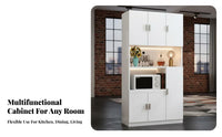 Microwave Stand Cabinet Multi-Functional Microwave Stand with Cabinet Large Capacity Kitchen Storage Hutch for Homeowners, Dining Room, Home Office
